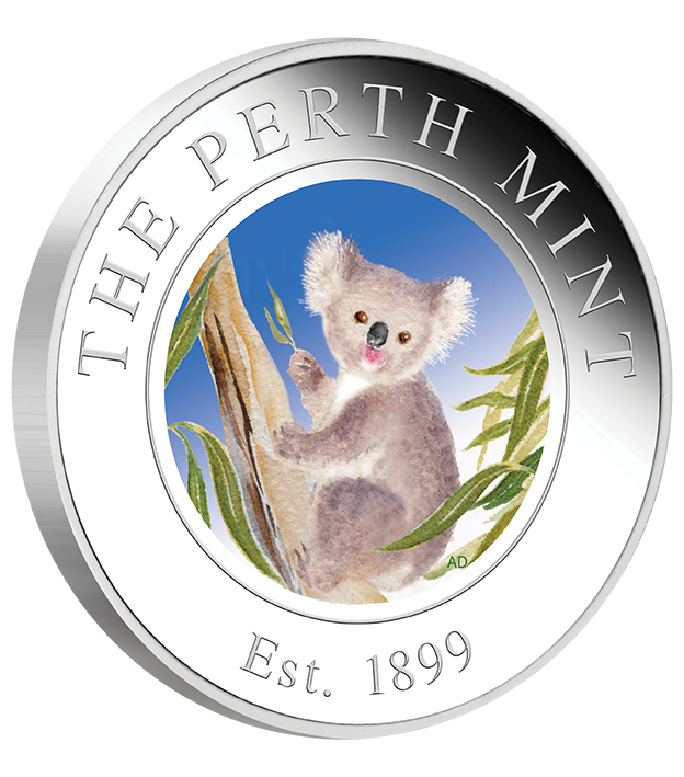 11 PMKOALA  Koala Silver 1 2oz  Medallion OnEdge LowRes